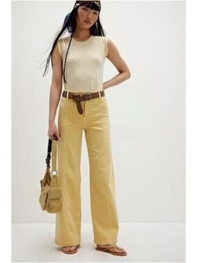 NWT We The Free Libre Wide Leg Denim Jeans in Pineapple Slices size 31